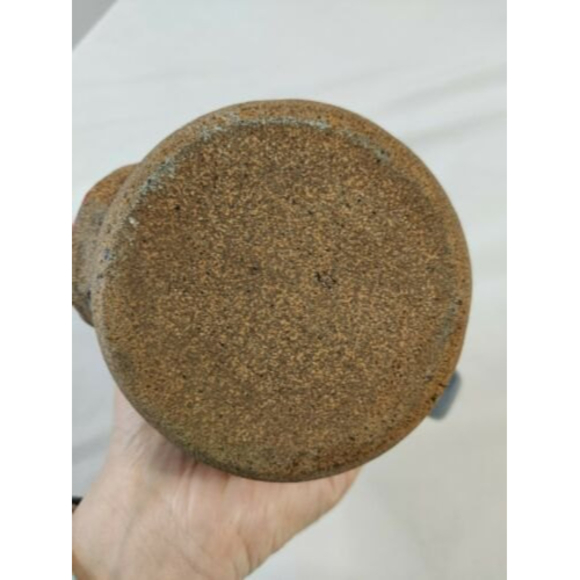 VTG Silly Ugly Face 3D Mug Signed KIM Big Teeth Red Lip Stoneware Art Pottery - Picture 5 of 6